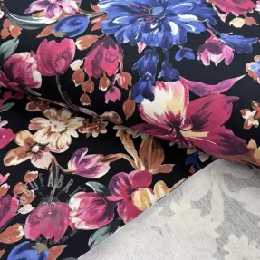 Sweatshirttyg Flower Luna black digital print