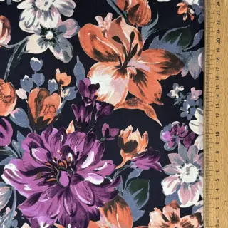 Teplákovina Flower Luna navy digital print