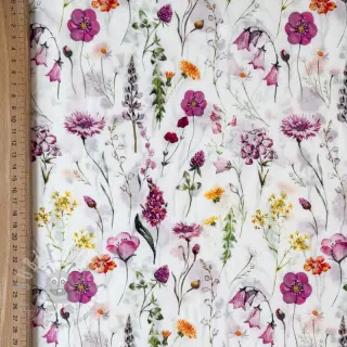 Bomullstyg VOILE Emily flowers digital print
