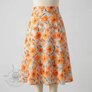 Bomullstyg VOILE Sarah flowers digital print
