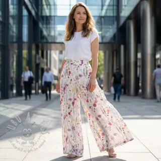 Bomullstyg VOILE Emily flowers digital print