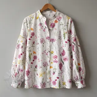 Bomullstyg VOILE Emily flowers digital print