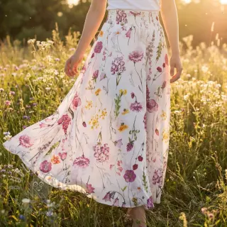 Bomullstyg VOILE Emily flowers digital print