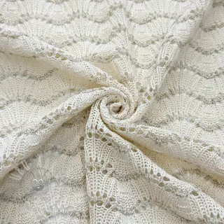 Stickat tyg jacquard LUREX ecru