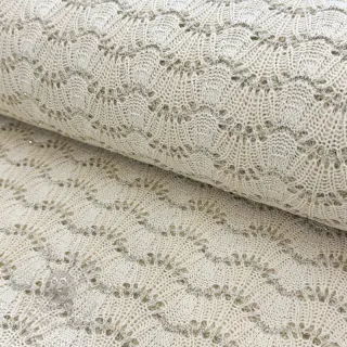 Stickat tyg jacquard LUREX ecru
