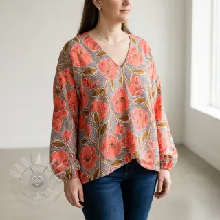 Bomullstyg VOILE Timi flowers