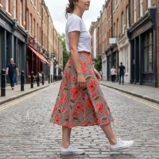 Bomullstyg VOILE Timi flowers