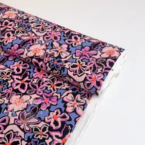 Viskos STRETCH Flowers Junie black