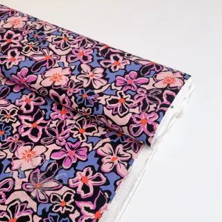 Viskos STRETCH Flowers Junie black
