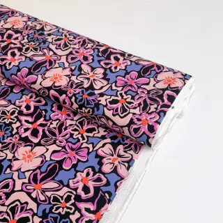 Viskóza STRETCH Flowers Junie black