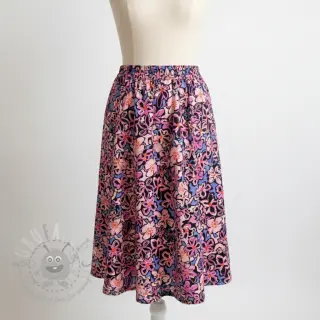 Viskos STRETCH Flowers Junie black