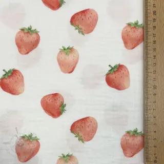 Dubbelgasväv/muslin Strawberries digital print