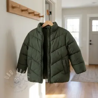Vadderat tyg ZIG ZAG army green