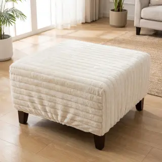 Umelá kožušina Stripes Luxe ecru