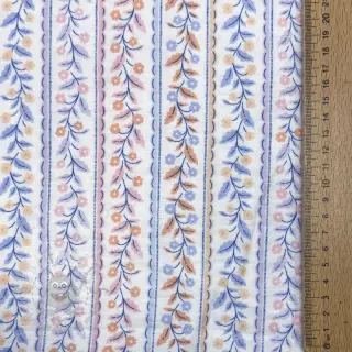 Dubbelgasväv/muslin Leaves in stripes digital print ORGANIC