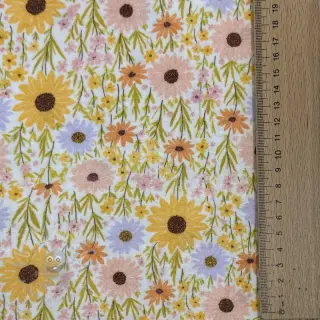 Dubbelgasväv/muslin Flowers Hot summer digital print