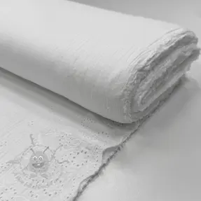 Dubbelgasväv/muslin BORDER Helene white
