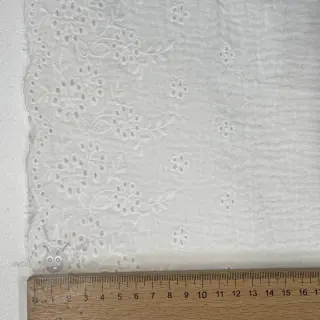 Dubbelgasväv/muslin BORDER Helene white