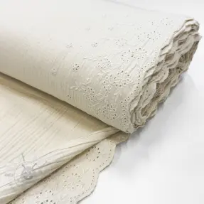 Dubbelgasväv/muslin BORDER Helene natural