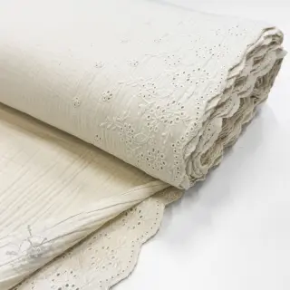Dubbelgasväv/muslin BORDER Helene natural