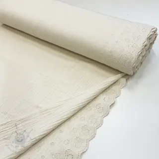 Dubbelgasväv/muslin BORDER Helene natural