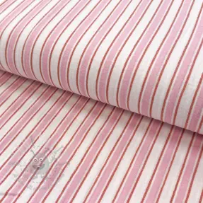 Dubbelgasväv/muslin YARN DYED Stripe in stripe pink