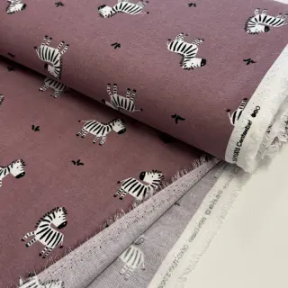 Bavlnená látka FLANNEL Zebras mauve