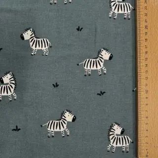 Bavlnená látka FLANNEL Zebras green