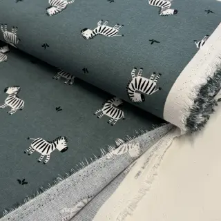 Bavlnená látka FLANNEL Zebras green