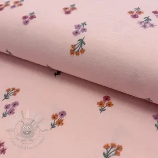 Bomullstyg FLANNEL Flowers light pink