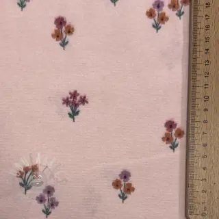Bomullstyg FLANNEL Flowers light pink