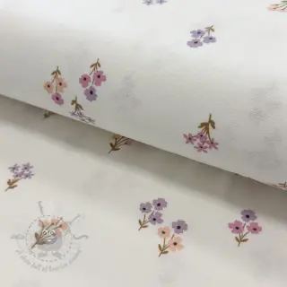 Bomullstyg FLANNEL Flowers white