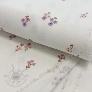Bomullstyg FLANNEL Flowers white
