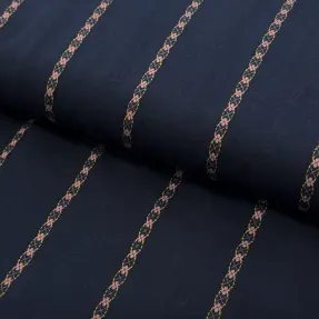 Bavlnená látka JACQUARD DOBBY navy