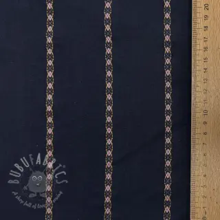 Bomullstyg JACQUARD DOBBY navy