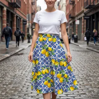 Bomullstyg VISCOSE Lemons digital print