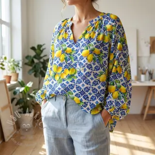 Bomullstyg VISCOSE Lemons digital print