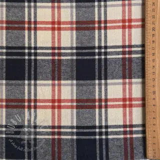 Bomullstyg YARN DYED BRUSHED Check Mia navy