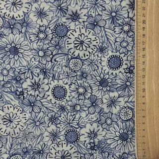 Dekorationstyg Linenlook Bloom Fully Mix digital print