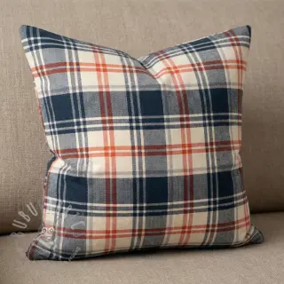 Bomullstyg YARN DYED BRUSHED Check Mia navy
