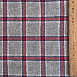 Bavlnená látka YARN DYED BRUSHED Check Dara grey