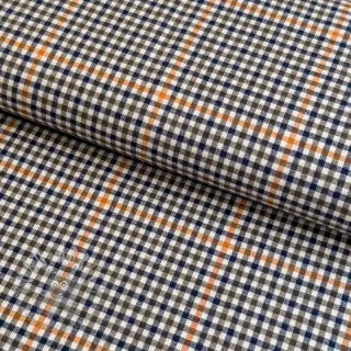 Bomullstyg YARN DYED BRUSHED Check Mike ecru