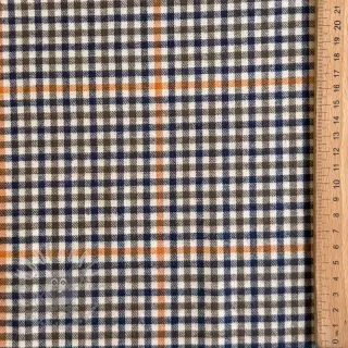 Bomullstyg YARN DYED BRUSHED Check Mike ecru
