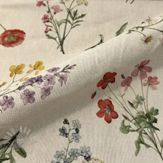 Dekorationstyg Linenlook Delicate Floral Field digital print