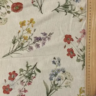 Dekorationstyg Linenlook Delicate Floral Field digital print
