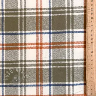 Bomullstyg YARN DYED BRUSHED Check Mia olive