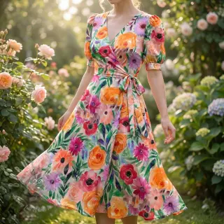 Viskos RADIANCE Flowers Lirie digital print