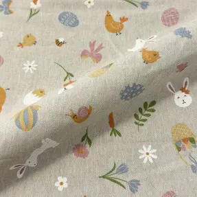 Dekoračná látka Linenlook premium Easter Doodle Icon