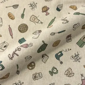 Dekoračná látka Linenlook premium Bake Off Doodle