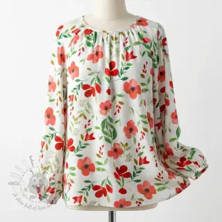Viskos RADIANCE Flowers Conie red digital print